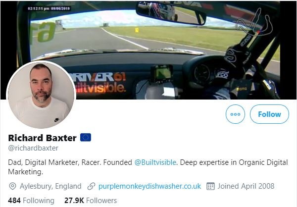 Richard Baxter Twitter Profile