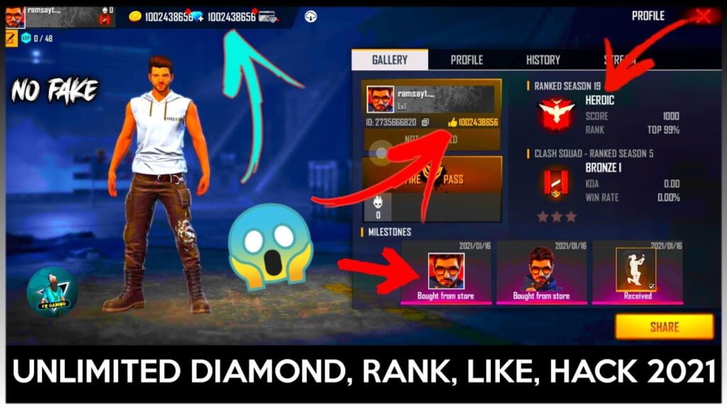 Garena Free Fire Mod Apk With Unlimited Diamonds and Money
