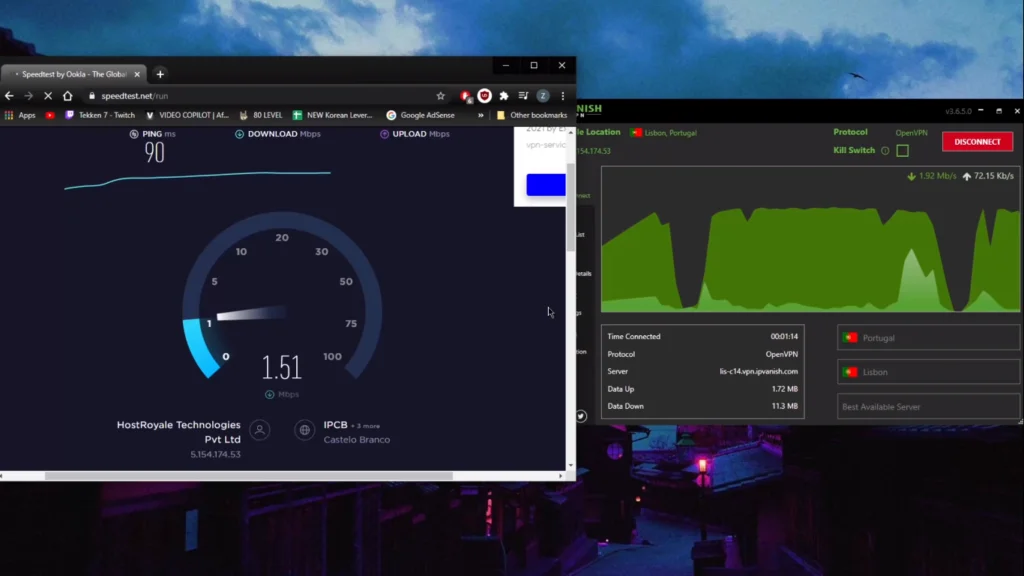 IPVanish Speedtest